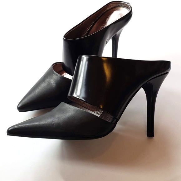 JEFFREY CAMPBELL BLACK MATTE & PATENT STILETTOS - Picture 1 of 7